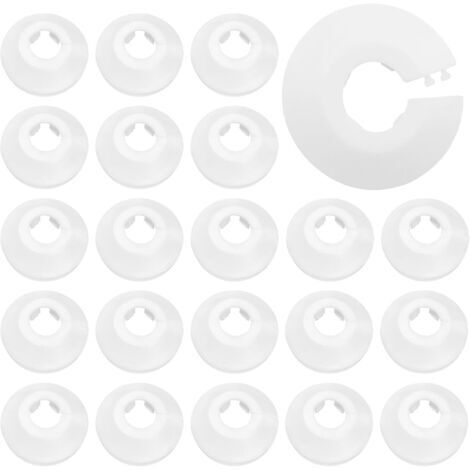 BUNTHAUS Rosace Radiateur 30pcs Rosace Radiateur Plastique 16 mm Cache Radiateur Blanc pour Diamètre de Tuyau, Tuyau Mural et Décoration (1/4)