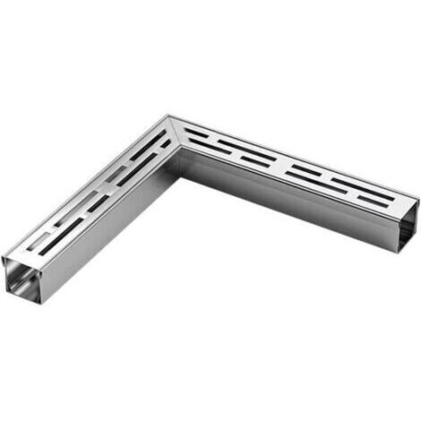 BUNTHAUS Caniveau De Drainage en Acier Inoxydable, Accessoires pour Caniveaux De Drainage d'angle, Amovible Tranchée Et Grilles De Drainage, pour Jardins Terrasses Allées(25x3.5x3cm)