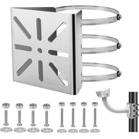 BUNTHAUS Support Camera Exterieur avec 3 Boucles Réglables, Universel Montage sur Poteau Vertical, Support Vertical Universel Camera de Sécurité, Montage Vertical pour Caméra de Surveillance, Panneaux (1/4)