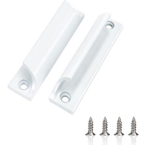 BUNTHAUS Poignée de Porte de Balcon Poignée de Porte Coulissante Blanc avec Vis pour Portes Fenêtres Tiroirs Portes de Placard 2 Pièces (1/4)