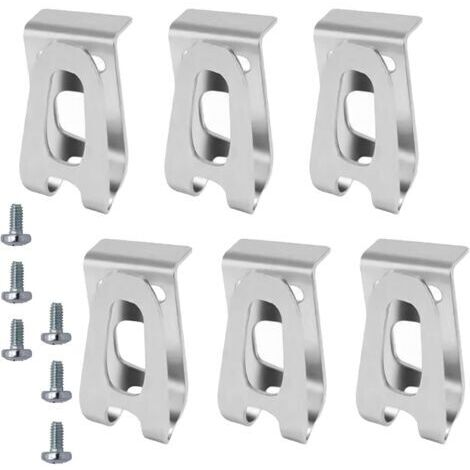 BUNTHAUS Lot de 6 crochets de ceinture pour perceuse électrique, clips de ceinture en acier inoxydable avec vis, supports robustes pour perceuse à percussion Makita