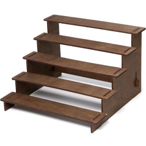 BUNTHAUS Présentoir Étagère 5 Niveaux en Bois Support Présentation de Escalier Présentoir Vitrine en Bois Amovible pour Parfum Cosmétiques Gâteaux Figurines Épices( 29.5x27.5x19cm) (1/4)
