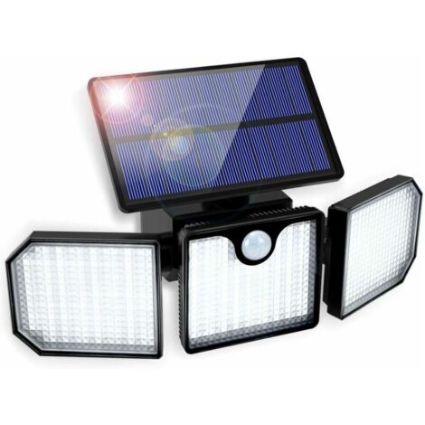 Lampe solaire 230 LED pour usage extérieur avec détecteur de mouvement orientable à 270°, 2200 mAh, IP65 Applique murale étanche Lampe extérieure solaire pour balcon, jardin, terrasse, garage (1/5)