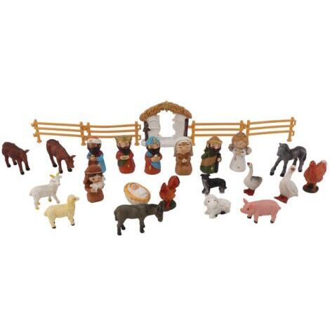 BUNTHAUS Calendrier de l'Avent 2023 pour enfants garons filles, scène de la Nativité en résine, calendrier de l'Avent de Nol, jouets de compte à rebours pour cadeaux de Nol (1/5)