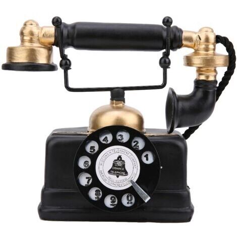 BUNTHAUS Ornement de décor de bureau à la maison de téléphone fixe filaire filaire rétro vintage