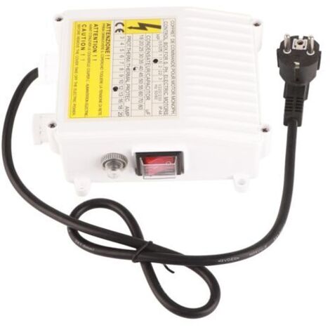BUNTHAUS Boîtier de commande de pompe avec disjoncteur de protection thermique intégré pour pompes d'aspiration domestiques submersibles pour puits profonds 1,1 kW 1,5 HP 60 uf 25 A Prise UE 220 V