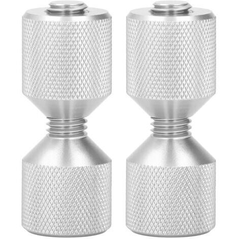 BUNTHAUS Lot de 2 goupilles d'alignement de bride en aluminium anodisé, 1‑1/8 po, à double trou, pour brides de 0,5 à 14 po, 150 lb, argent (1/5)
