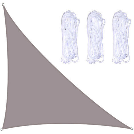 BUNTHAUS Voile de parasol à angle droit en tissu Oxford, store de patio extérieur, coupe-vent, résistant aux UV, résistant à la déchirure, kaki, avec 3pcs de corde, 345M (1/5)