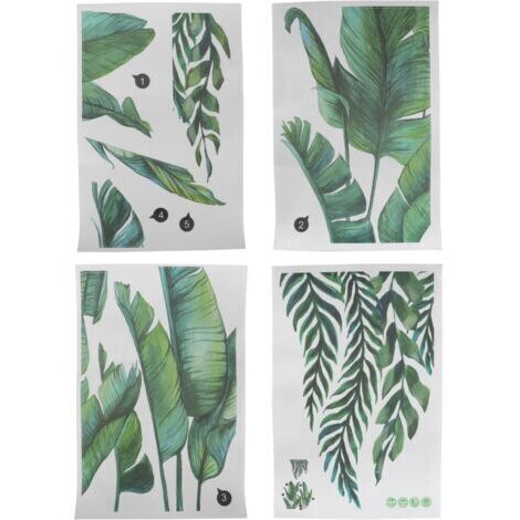 BUNTHAUS Autocollants muraux à motifs de plantes vertes, sparadrap muraux pour enfants, chambre de bébé, décor de salon et de bureau (1/5)