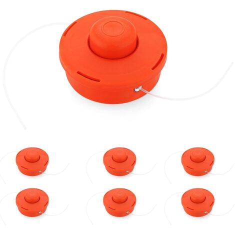 Lot de 6 Tête Débroussailleuse Universelle, Tête Débroussailleuse, Rouge Plastique Nylon Bobine de Rechange de Tondeuse Débroussailleuse Tête, Accessoire Professionnel pour Débroussailleuse (1/4)