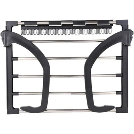 Séchoir à linge pour radiateur - Portable - Tube circulaire - Petite taille - Noir - 32 x 40 cm (1/5)