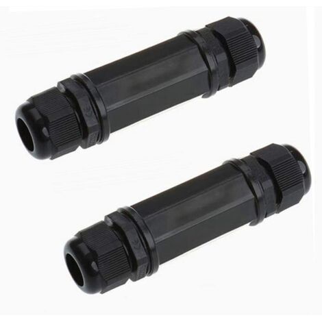 Lot de 2 connecteurs blindés RJ45 étanches Cat5/5e/6 8P8C IP67 Ethernet LAN mâle double tête extérieur LAN coupleur adaptateur femelle vers femelle (1/5)