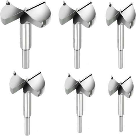 6 pièces Mèches Bois, Fraises a Bois Carbure Diametre 30/35/40/45/50/60mm, Mèches Pour La Perforation De Produits En Bois, Tiroirs, Produits en Plastique, Bois, Contreplaqué (1/5)