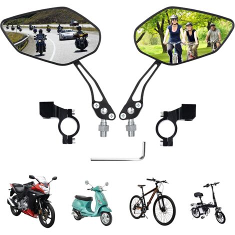 Retroviseur Velo,Retroviseur Trotinette Electrique,Retroviseur Velo Route,Retroviseur Velo Electrique,Convient véhicules électriques (paire noire) (1/5)