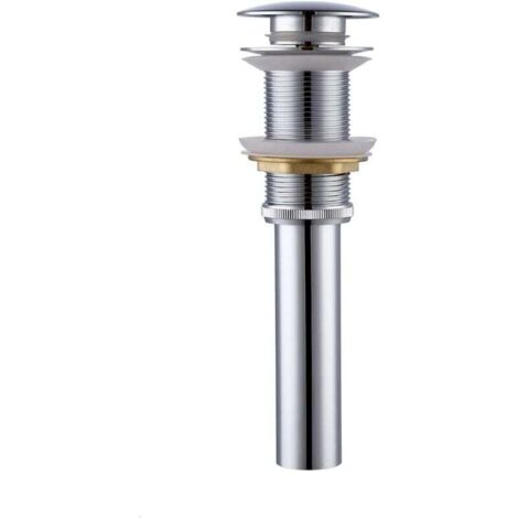 Drain de lavabo de salle de bain sans trop-plein Lavabo de lavabo Lavabo Pop Up Bouchon de drain Chrome poli (1/5)