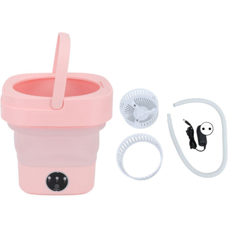 Machine à laver portable,Machine à Laver Pliante Entièrement Automatique Petit Sous-Vêtements Pliable Laveuse pour Dortoir EU Plug 100240V Rose (1/5)