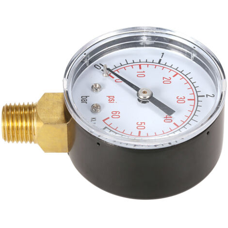 Eosnow Manomètre de pression d'eau pour filtre de piscine 50 mm, manomètre hydraulique, filetage NPT 1/4" (1/5)