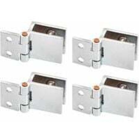 Charnière en Verre en Alliage,4 Pcs Clip de Porte en Verre Charnière pour Porte en Verre 0 Degrés, Sans Perçage de Verre à Charnière pour Porte en Verre de Meuble de Cuisine Vitrine(Verre de 5-8mm) (1/5)