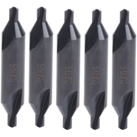 Eosnow Forets de centrage 5 pièces, pour fraiseuses, outils de positionnement en acier rapide 5mm (1/5)