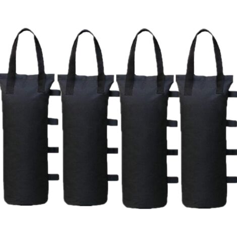 Sollbry Lot de 4 sacs de sable pour auvent, poids robustes pour auvent, grands poids noirs pour tente extérieure coupe-vent, abri instantané, parasol de patio, tente à auvent (1/5)