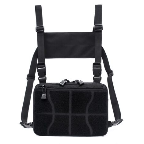 Sollbry Sac de Poitrine Tactique Pochette de Poitrine Harnais Militaire Sacoche Poitrine Homme Antivol Poche Pectorale Chest Rig Tactique pour Radio Talkie Walkie Téléphone (1/5)