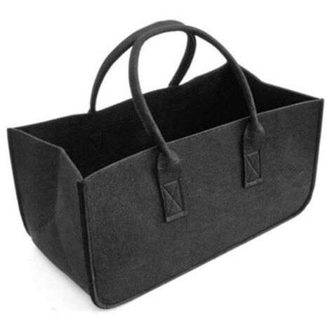 Sollbry sac en feutre pour bois de cheminée - Pliable - Anthracite (1/5)