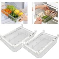 x Fridge Drawer Fridge Storage Box, 30.5 x 20 x 9.5 cm, Expandable Transparent Fridge Storage Box for Fridge Drawer