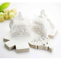 50 Pièces Petite boîte cadeau,Boîte Cadeaux,Bonbons Boite Cadeau avec Ruban,Boîtes de Bonbons Noël,Pour Cadeau De Bricolage, Mariage, FêTe