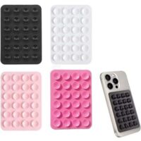BUNTHAUS Lot De 4 Pièces Coque Ventouse En Silicone (Noir/Blanc/Rose/Rose Clair), Support Téléphone Portable Pour Selfies, Vidéos Et Recharge Mobil