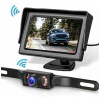 Aiperq – Kit de caméra de recul sans fil 4,3'' – Moniteur LCD HD – Vision nocturne – Étanchéité IP68 – Portée 30m – Angle de vision 170°