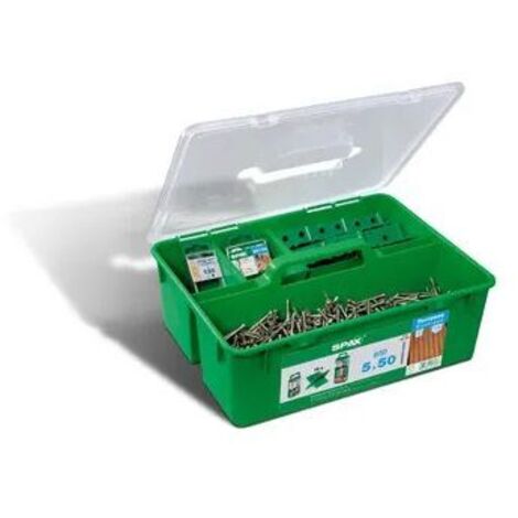 Spax – Kit de 850 vis à tête cylindrique inox A2 5x50 mm – Double filetage pour fixation terrasse – Résistance à la corrosion – Pour bois exotique