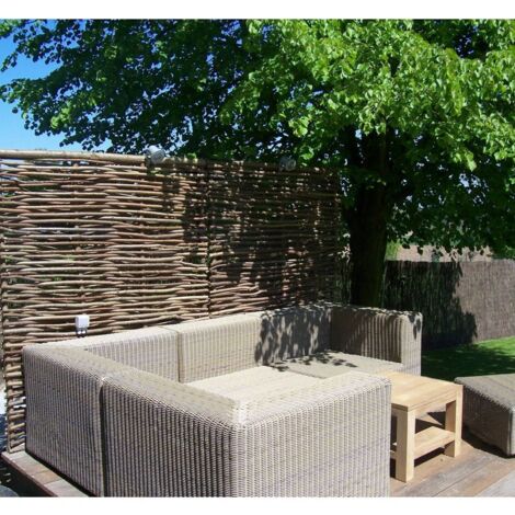 Clôture en noisetier tressé 120 cm – Panneau claustra écologique pour extérieur – Dimensions 180 x 120 cm – Non traité