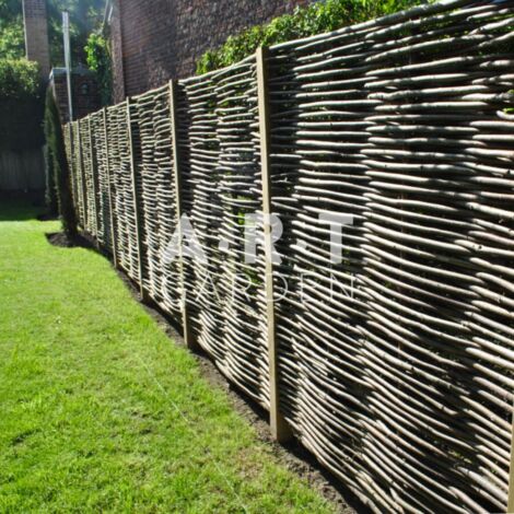 Clôture en noisetier tressé 180 cm – 100% naturel – Léger et solide – Pour espaces extérieurs – Installation facile