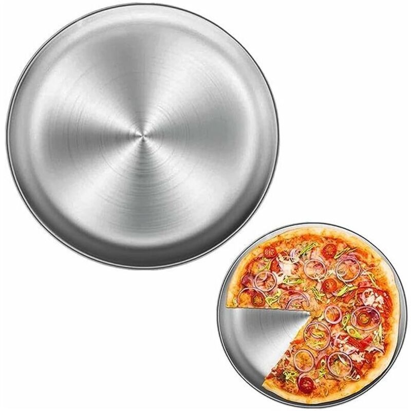 Cabilock Lot De 2 Plaques à Pizza Rondes 20cm Acier Inoxydable - Avec Trous Pour Four