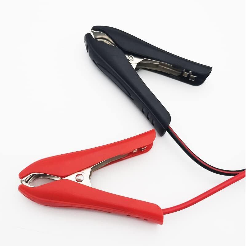 Lot de 4 pinces crocodiles 1000 A pour batterie de voiture, grandes, câbles de démarrage, pinces crocodiles de voiture, en cuivre pur avec gaine isolante, 155 mm, rouge noir