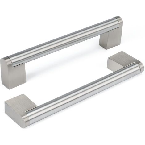 Ccykxa – Lot de 10 poignées de meuble inox nickel brossé – Entraxe 128mm – Longueur 149mm – Design élégant pour cuisine et salle de bain (1/4)