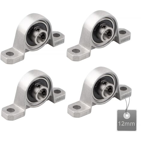 Ersandy – Lot de 4 roulements à billes 12mm – Alliage de zinc – Installation facile avec boîtier à deux trous – Pour équipements mécaniques