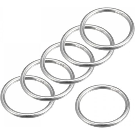 Anneau Soudé Inox Acier 304 Rond 25mm ID 3mm Épais 6pcs