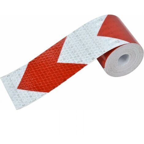 Film autocollant réfléchissant d'avertissement de sécurité réfléchissant 15 cm x 3 M blanc rouge, bande réfléchissante auto-adhésive, bande de sécurité d'avertissement, bande de visibilité nocturne po