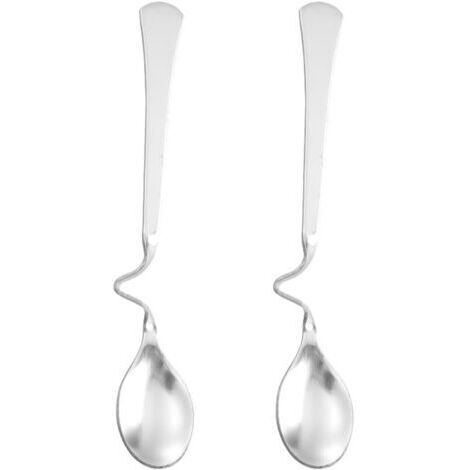 2 pièces Cuillère à Miel-Polissage miroir en acier inoxydable matériau métallique ，Confiture Acier Inoxydable Argent 12,6x2cm
