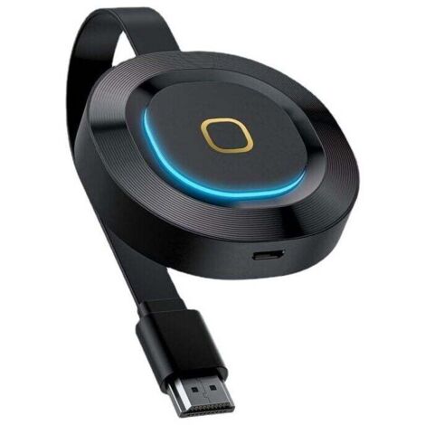 Dongle d'affichage WiFi sans fil - Récepteur d'affichage sans fil WiFi 5 GHz + 2,4 GHz - Adaptateur d'affichage sans fil 4K compatible Android/IOS/PC/TV/moniteur, noir (antenne double)