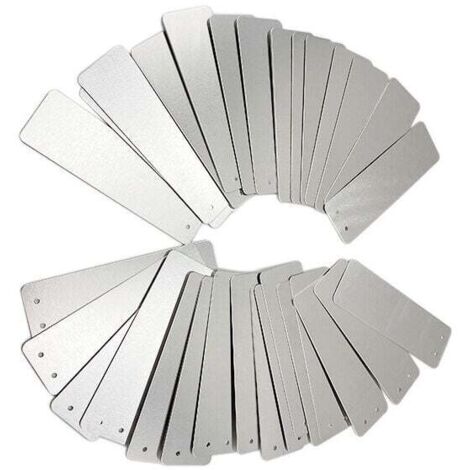 Trimec – Lot de 100 étiquettes en aluminium pour plantes – Rectangulaires, résistantes aux UV, imperméables, écriture double face – 82mm x 25mm