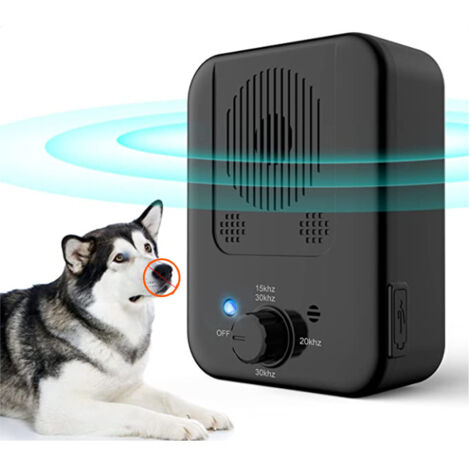 Serbia – Dispositif anti-aboiement à ultrasons – 3 fréquences réglables – Portée 33 pieds – Rechargeable – Pour chiens de toutes tailles