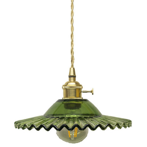 E27 Industrielle Vintage Verre Suspensions Luminaire Retro Plafonnier Luminaire Verre Retro Suspensions Luminaires Industrielle Eclairage de Plafond Suspensions Plafonniers Luminaire(Verre vert sans s (1/5)
