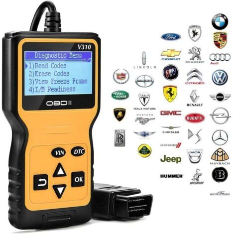 Scanner OBD2 Trimec – Diagnostic moteur avec écran couleur 2,8 pouces – Compatible véhicules OBD2 depuis 1996 – Protocoles OBD2 supportés