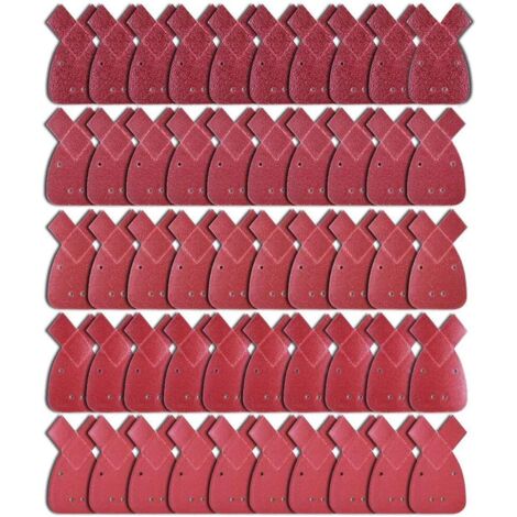 50 Pièces Feuilles Abrasives Feuille de Ponçage 10 X Grains 40/60/ 80/120/ 240 Papier Abrasif Triangles de Ponçage Fit Black and Decker Detail Palm Sander,AAFGVC (1/5)