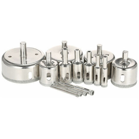 CCYKXA 14 pièces 3-70mm verre trou scie Kit diamant enduit noyau scie cloche marbre foret carrelage céramique verre porcelaine forage (1/5)