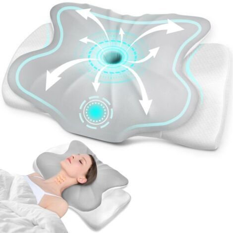 Oreiller cervical, oreiller anti-ronflement, oreiller en mousse à mémoire de forme, oreiller ergonomique, oreiller orthopédique, oreiller cervical pour les personnes dormant sur le côté, sur le dos ou