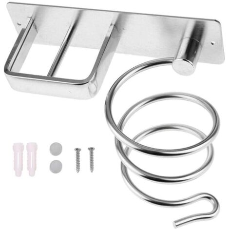 Support de sèche-cheveux Support de sèche-cheveux Support de lisseur Support de sèche-cheveux Support de sèche-cheveux Support mural en aluminium Blow Support de sèche-cheveux en spirale avec deux tro