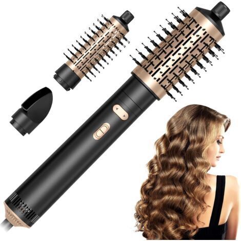 3 en 1 styleur de cheveux ionique avec brosse thermique, 200 millions de sèche-cheveux à ions négatifs, tête amovible 38/50MM, outil chaud pour le volume de racine et les boucles lâches